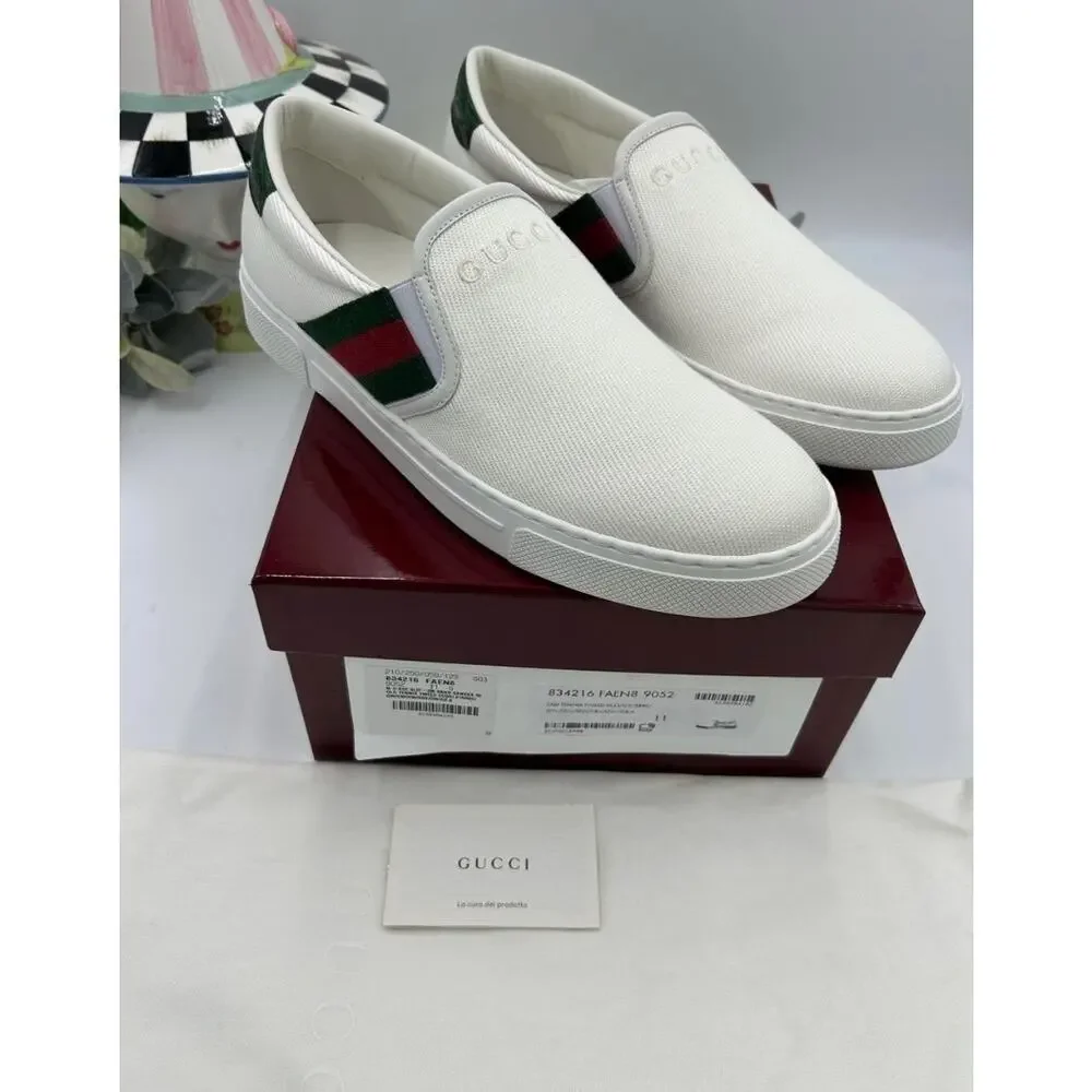 Men's Gucci ace slip on sneakers size 11 fits 11.5 US made in Italy